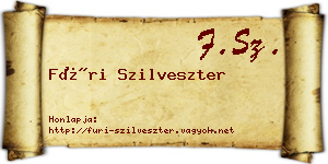 Füri Szilveszter névjegykártya